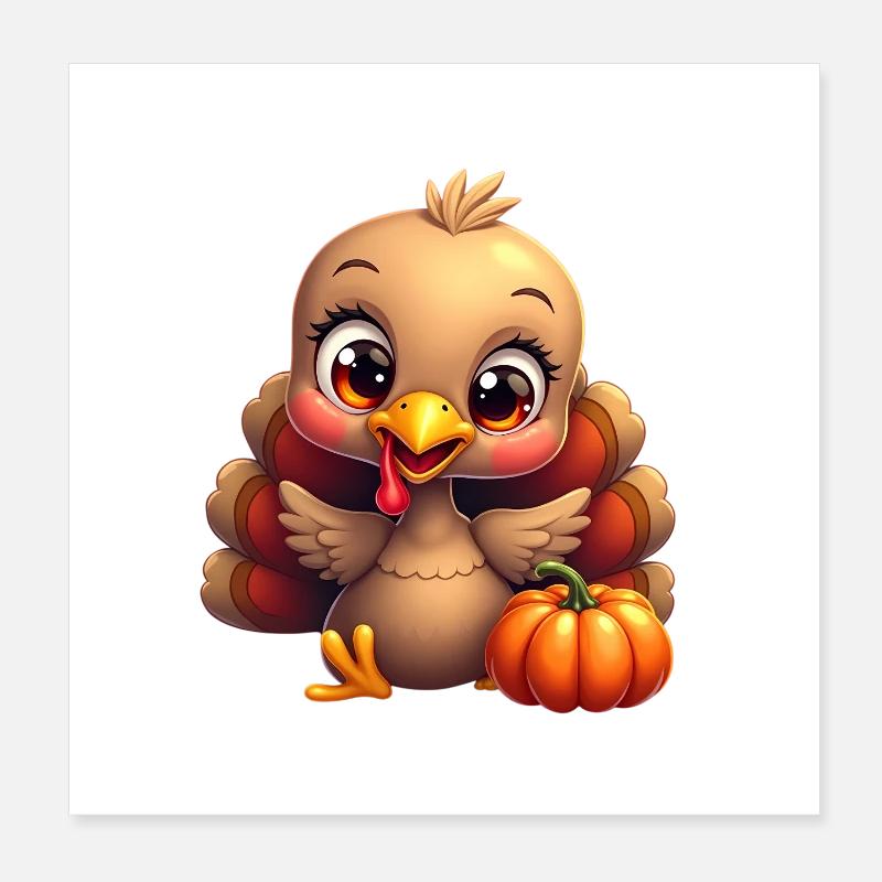 Bébé dinde de Thanksgiving Poster 20 x 20 cm