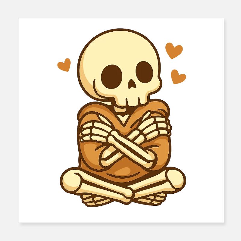 Squelette de Câlin à Soi – Amour de soi douillet Poster 20 x 20 cm