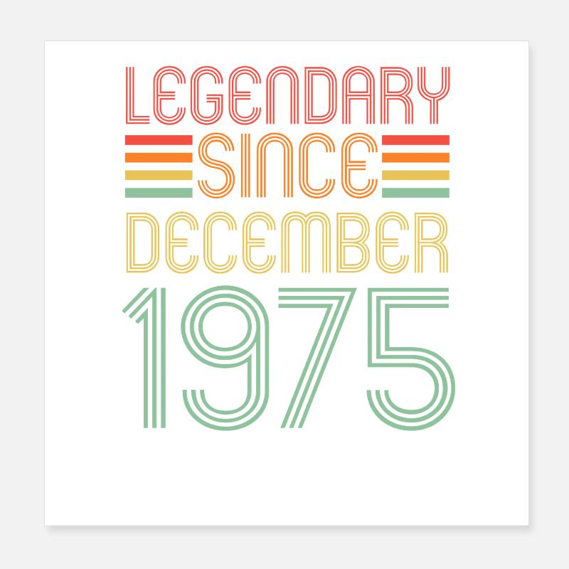 Legendär seit Dezember 1975, Retro, Geburtstag Poster 20x20 cm