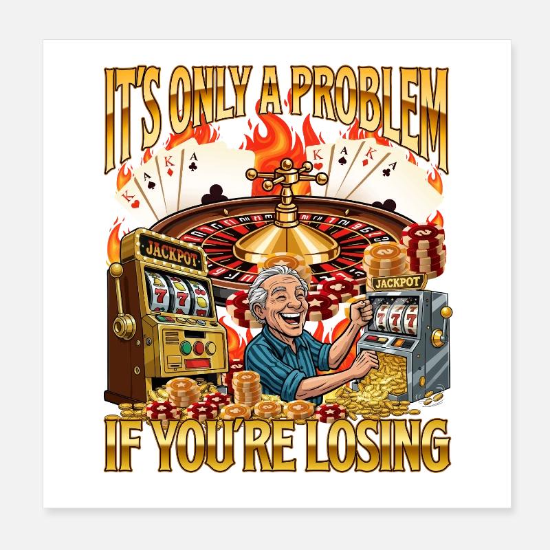 Es ist nur ein Problem, wenn du beim Glücksspiel verlierst Poster 20x20 cm