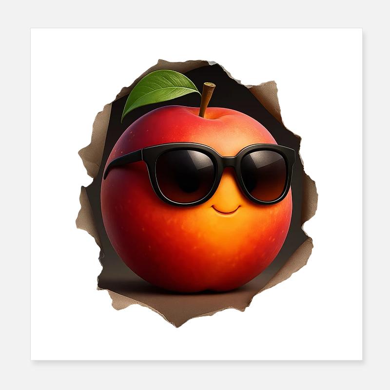 Nectarine Fruit Peach Poster 8" x 8" (20x20 cm)