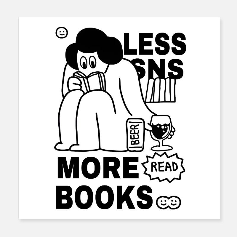 Lecture de la conception des livres Poster 20 x 20 cm