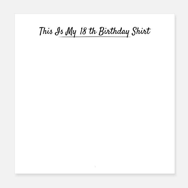 18e Anniversaire 18 ans Anniversaire Poster 20 x 20 cm