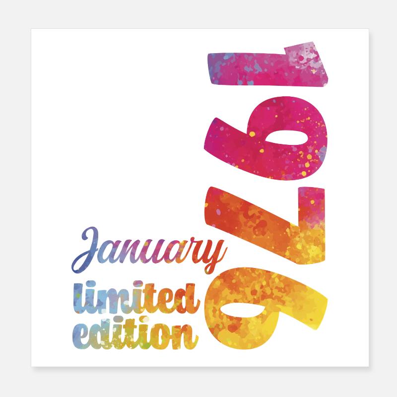 Geburtstagsgeschenk Januar 1976 Poster 20x20 cm