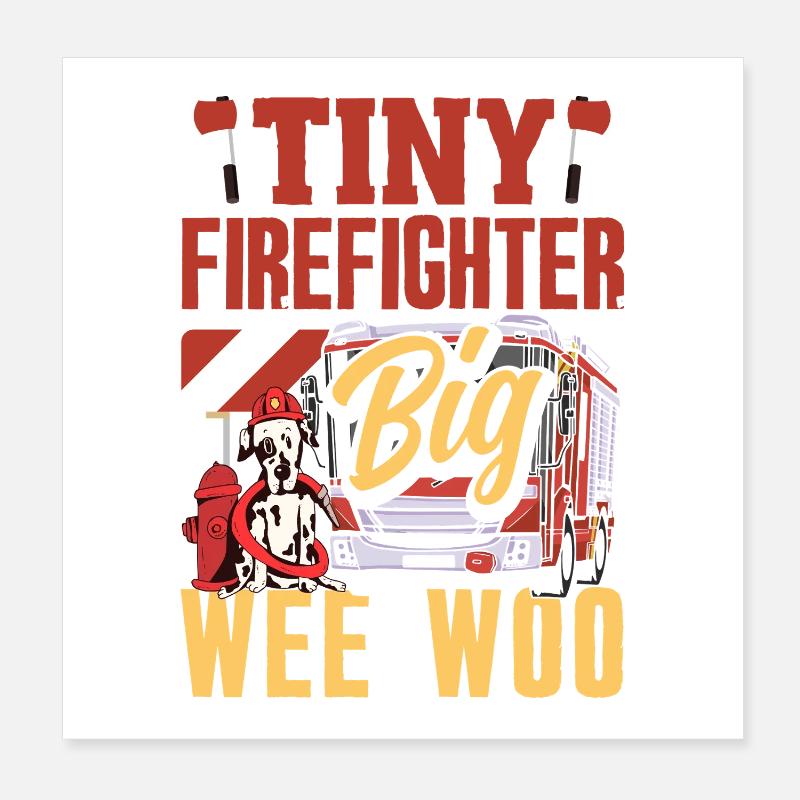 Wee Woo Squad Fire Tiny Feuerwehrmann Poster 20x20 cm