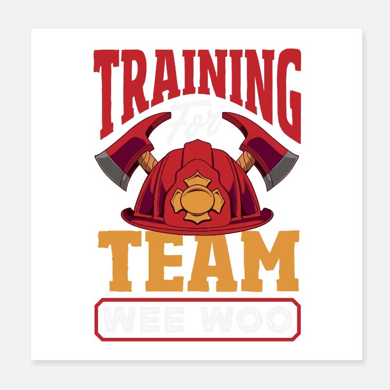 Escouade Wee Woo Pompier, Petit Pompier Poster 20 x 20 cm