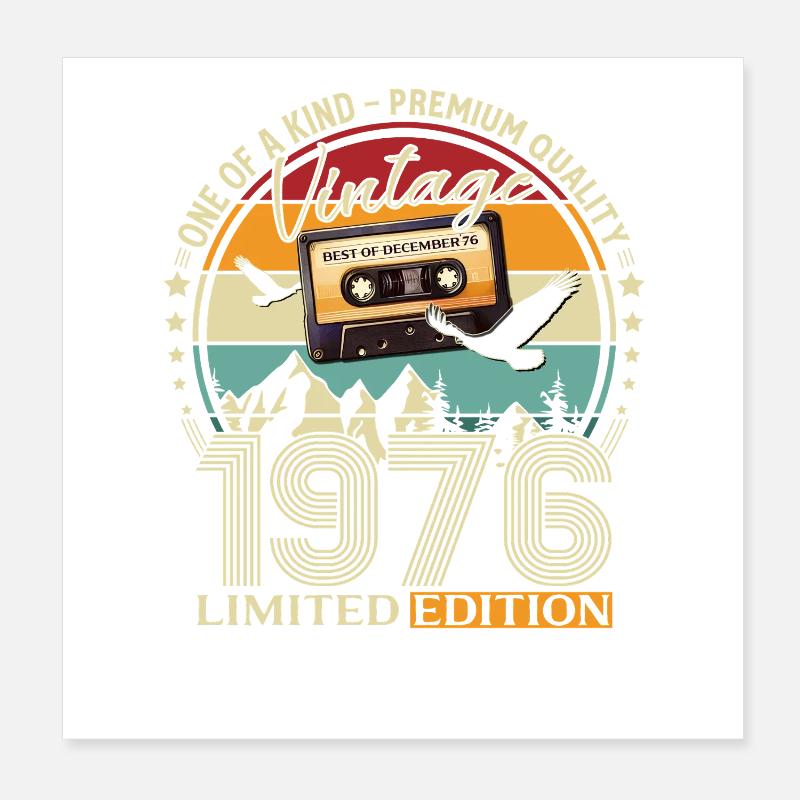 49e anniversaire cassette décembre 1976 Poster 20 x 20 cm