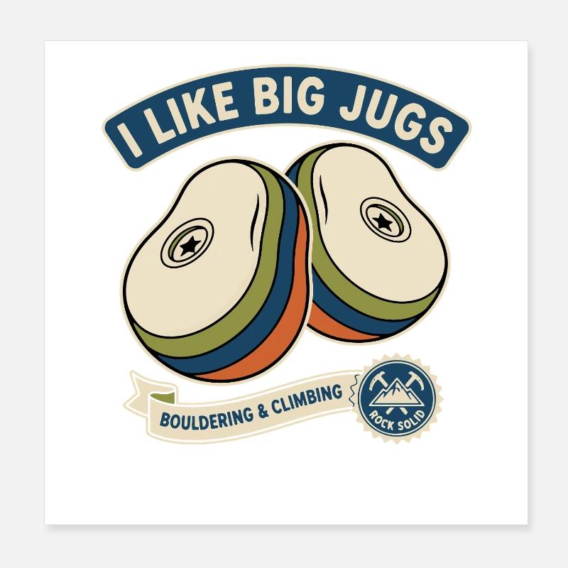 J’aime le design Big Jugs Rock Climbing et Boulder Poster 20 x 20 cm