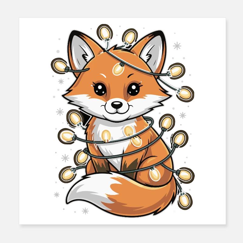 Lichterfuchs in the winter magic fox Poster 8" x 8" (20x20 cm)