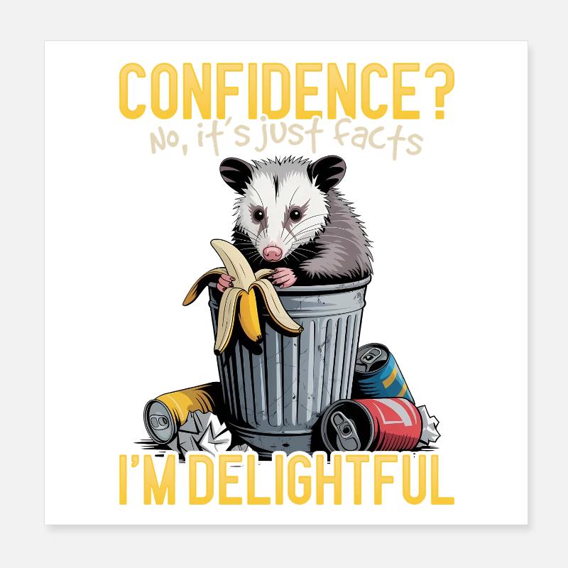 Funny Opossum Poster 20x20 cm