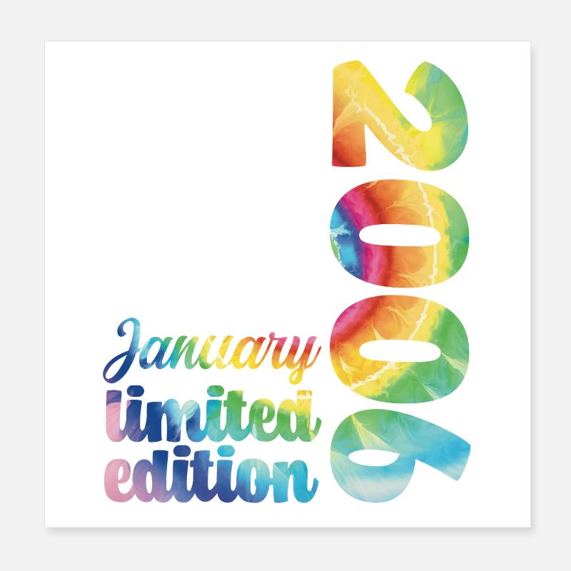 Geburtstag Januar 2006 Geschenk Tie And Dye Tee Poster 20x20 cm