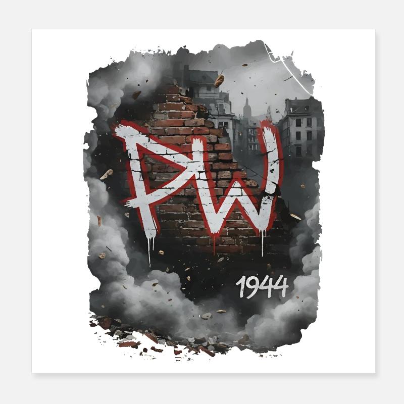 Art mural de l’insurrection de PW 1944 Poster 20 x 20 cm