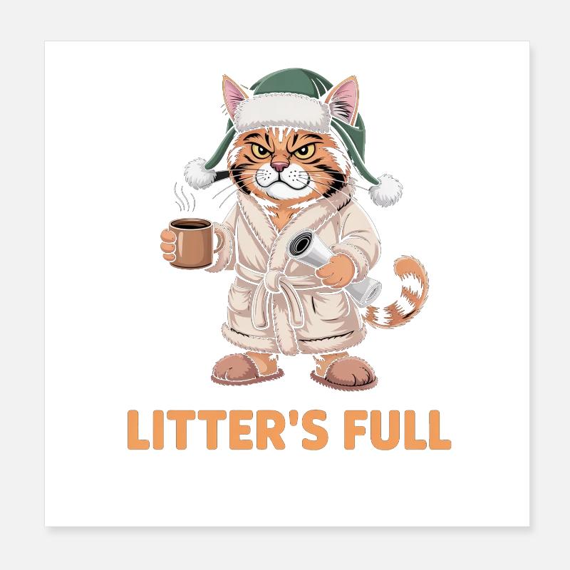 Cozy Cat Litter's Full Mug Print Poster 8" x 8" (20x20 cm)
