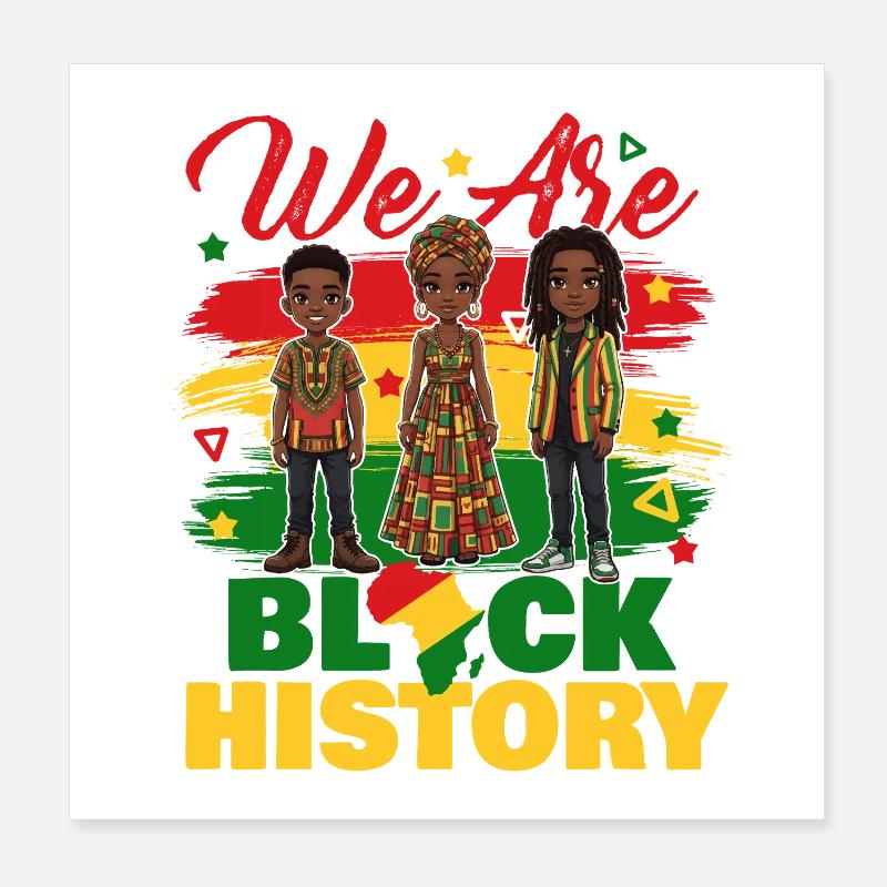 We Are Black Geschichte – Stolz auf kulturelle Einheit Poster 20x20 cm