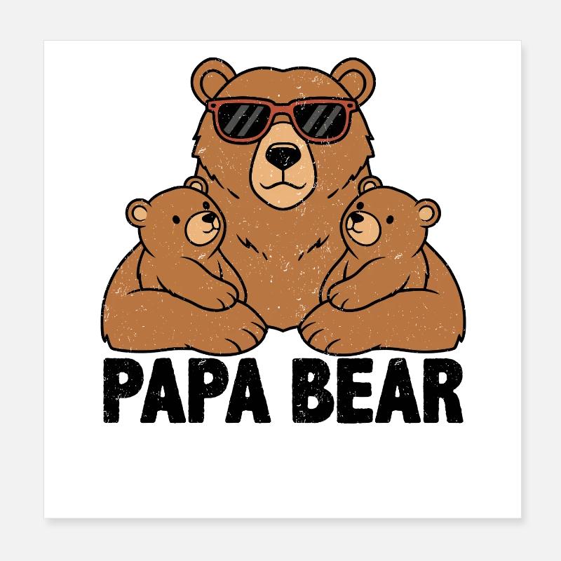 Papa Bear Poster 20x20 cm