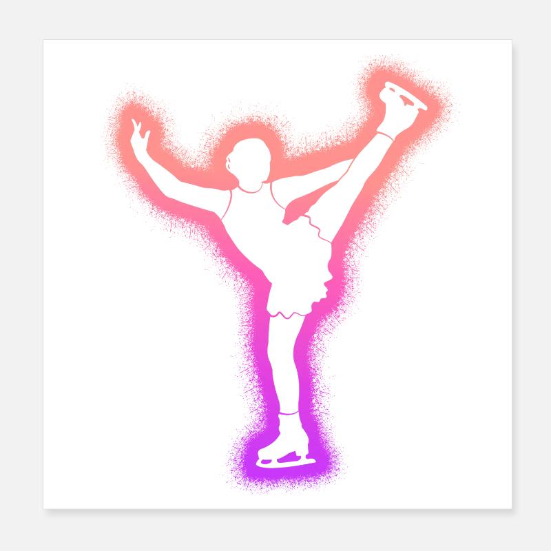 Eiskunstläuferin Eislaufen Mädchen Eiskunstlauf Poster 20x20 cm