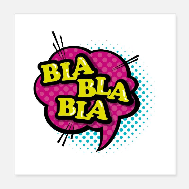 Bla Bla Pop Art Sprechblase Poster 20x20 cm