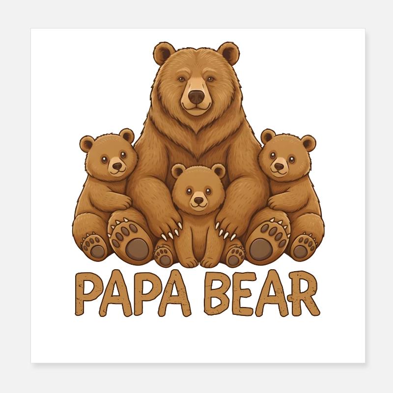 Papa Ours Poster 20 x 20 cm
