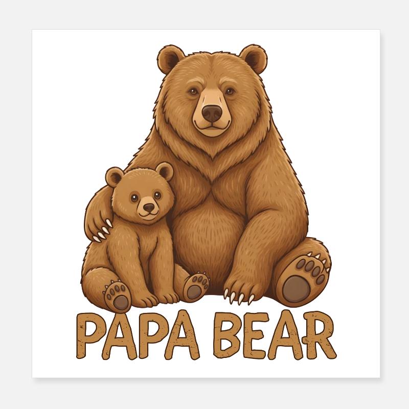 Papa Ours Poster 20 x 20 cm