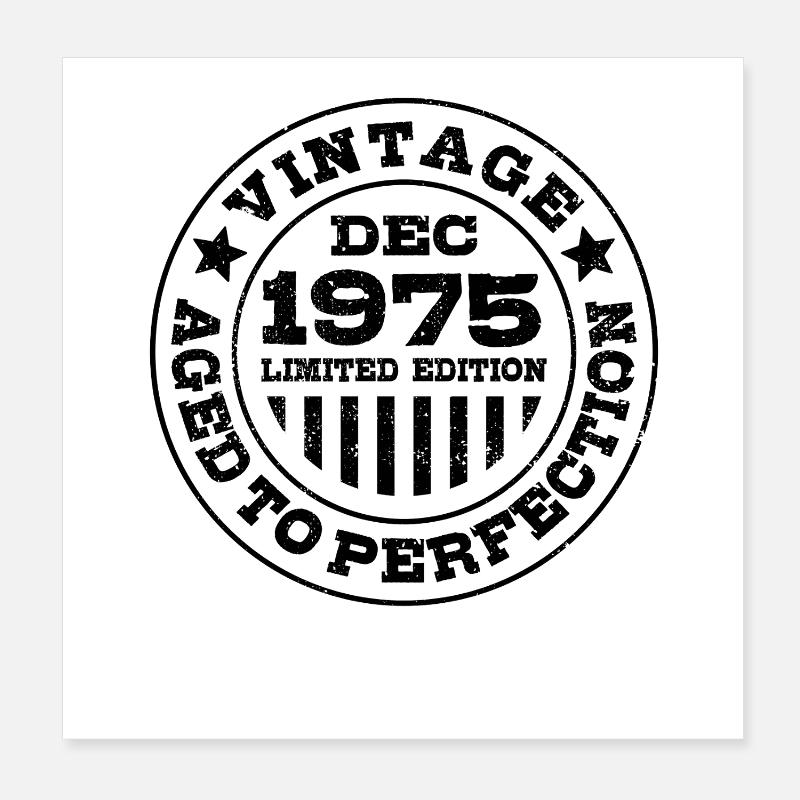 Limited Edition December 1975 Geburtstag Geschenk Poster 20x20 cm