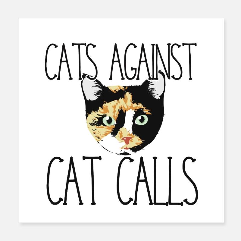 Chats contre les siffles de chat Poster 20 x 20 cm