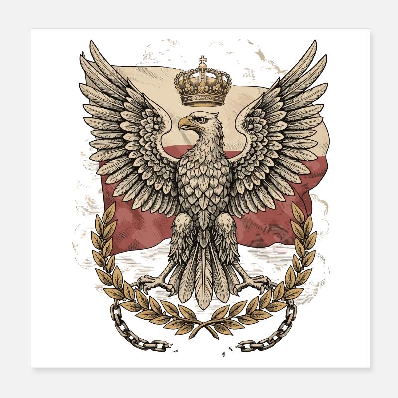 Crowned Polish Eagle Emblem Poster 8" x 8" (20x20 cm)