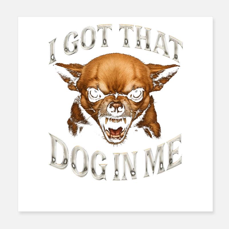 Angry Chihuahua Bite Print Poster 8" x 8" (20x20 cm)