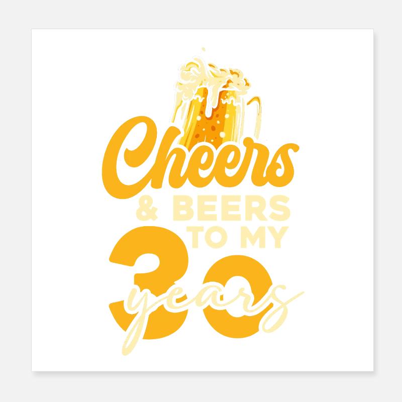 Cheers & Beers on its 30th birthday Poster 8" x 8" (20x20 cm)