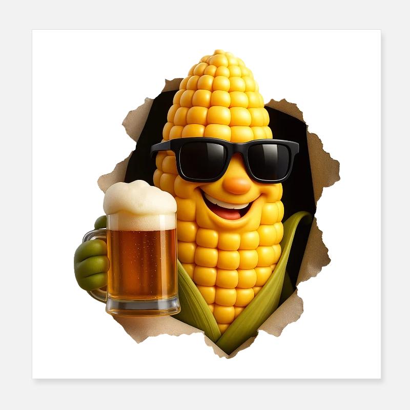 Mais Bier Poster 20x20 cm