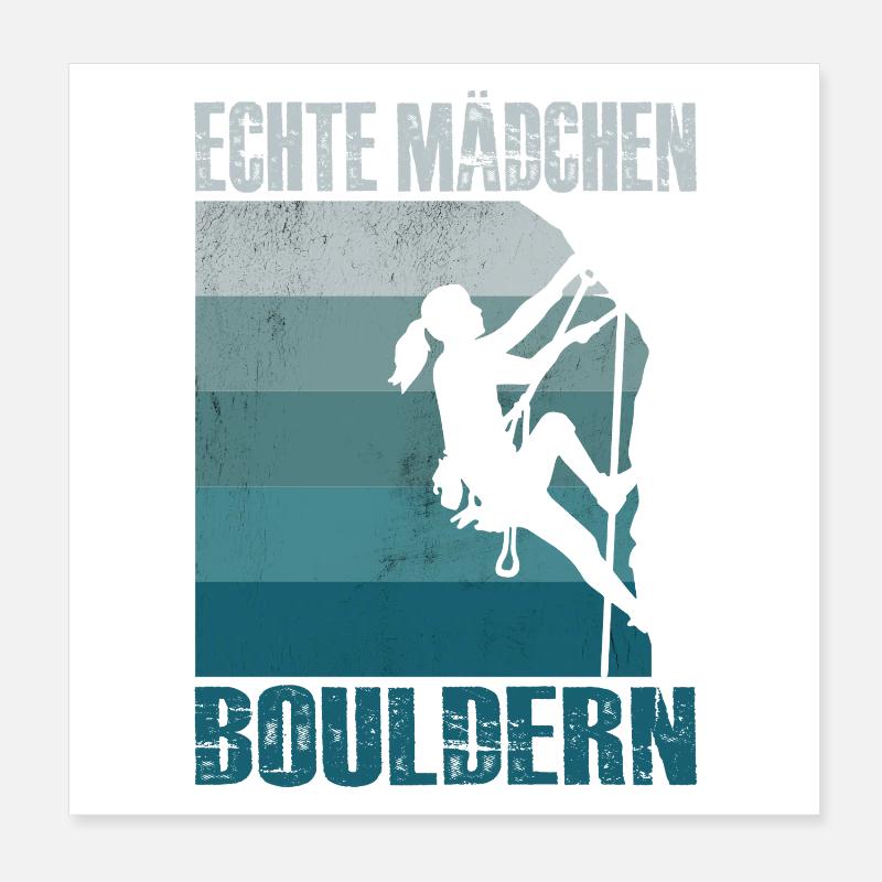 Bouldern Geschenke Klettern Kletterer Boulderer Poster 20x20 cm