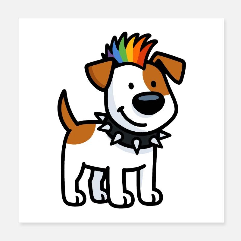 Cool Jack Russell Punker Poster 8" x 8" (20x20 cm)