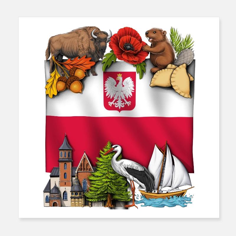 Polen Poster 20x20 cm