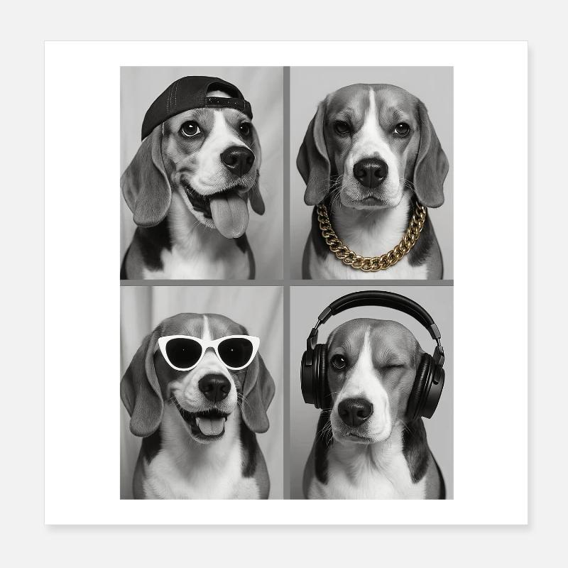 Beagle Poster 20x20 cm
