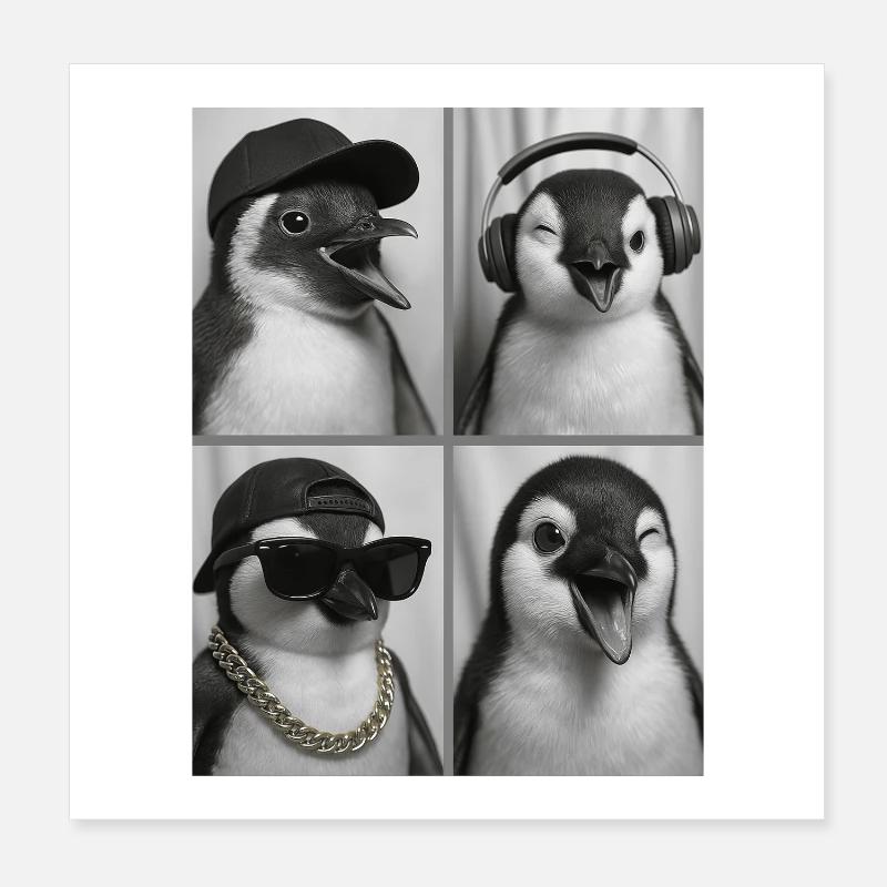 Penguin Poster 8" x 8" (20x20 cm)