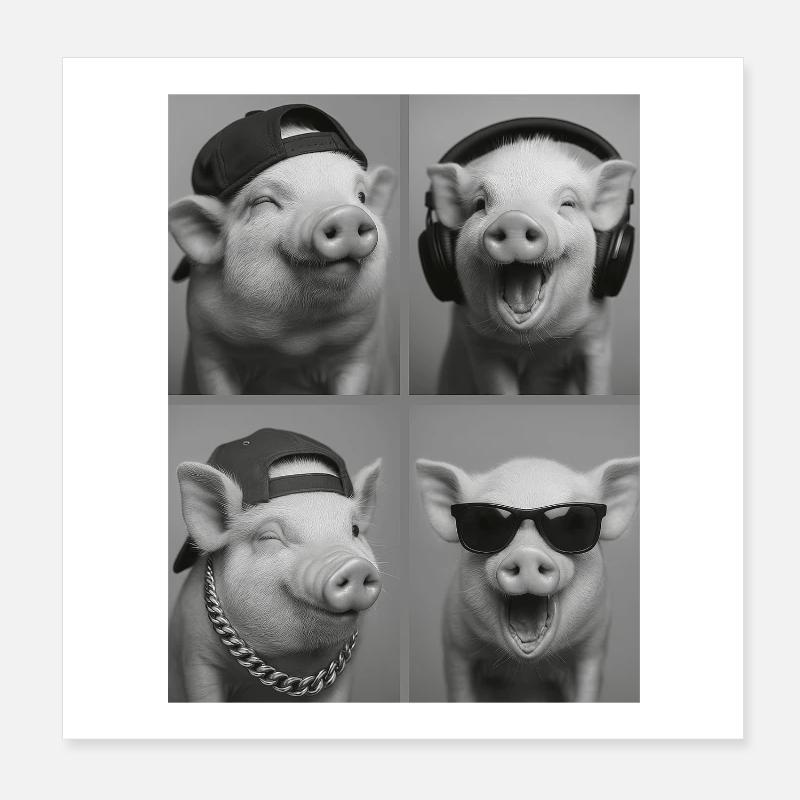 Cochon Poster 20 x 20 cm