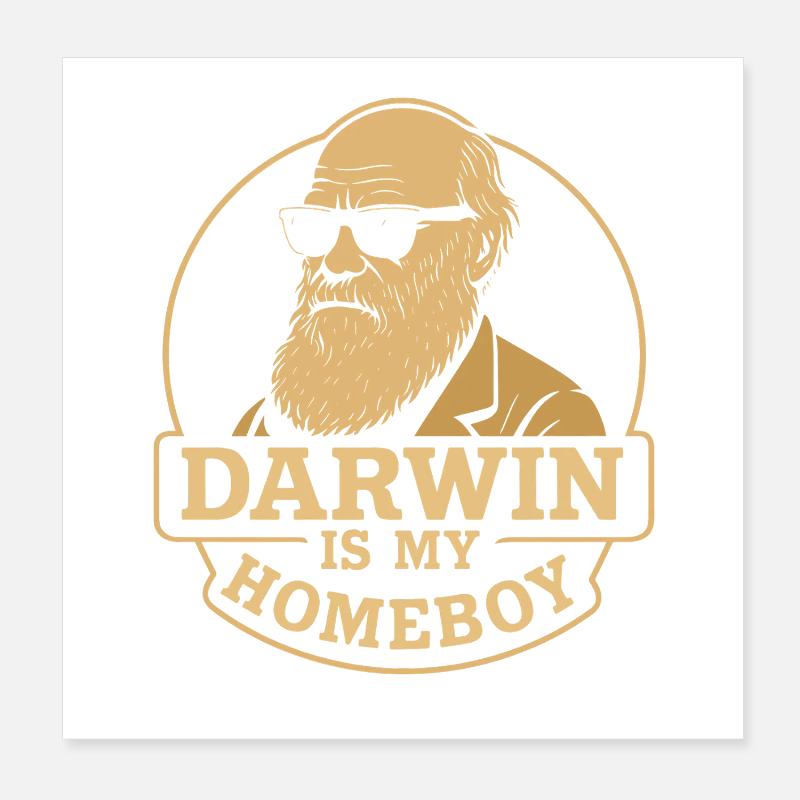 Charles Darwin Gift Natural Poster 8" x 8" (20x20 cm)