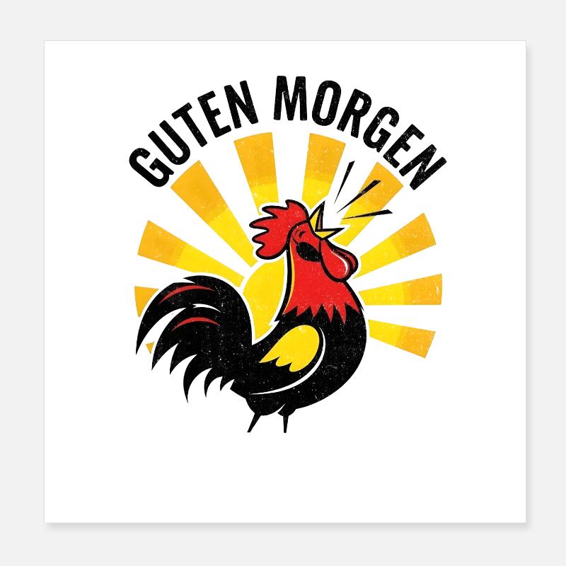 Coq Bonjour Poster 20 x 20 cm