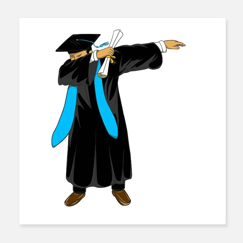 Dabbing Boy Grad Class 2026 Graduation Skyblue Poster 8" x 8" (20x20 cm)