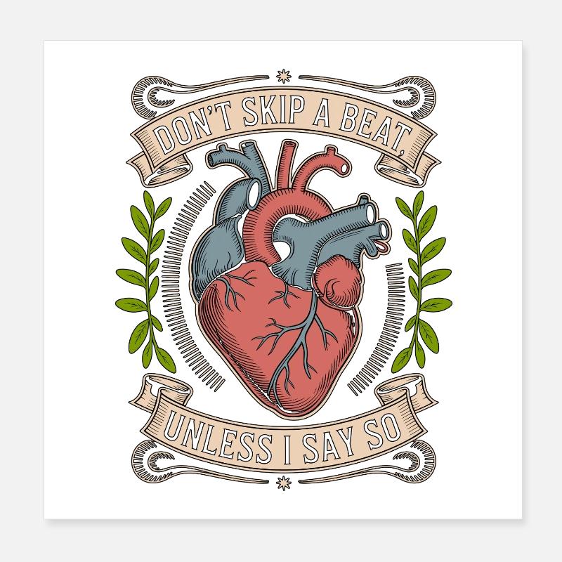 Cardiac Tech Don't Skip A Beat Cath Lab Tech Poster 20x20 cm
