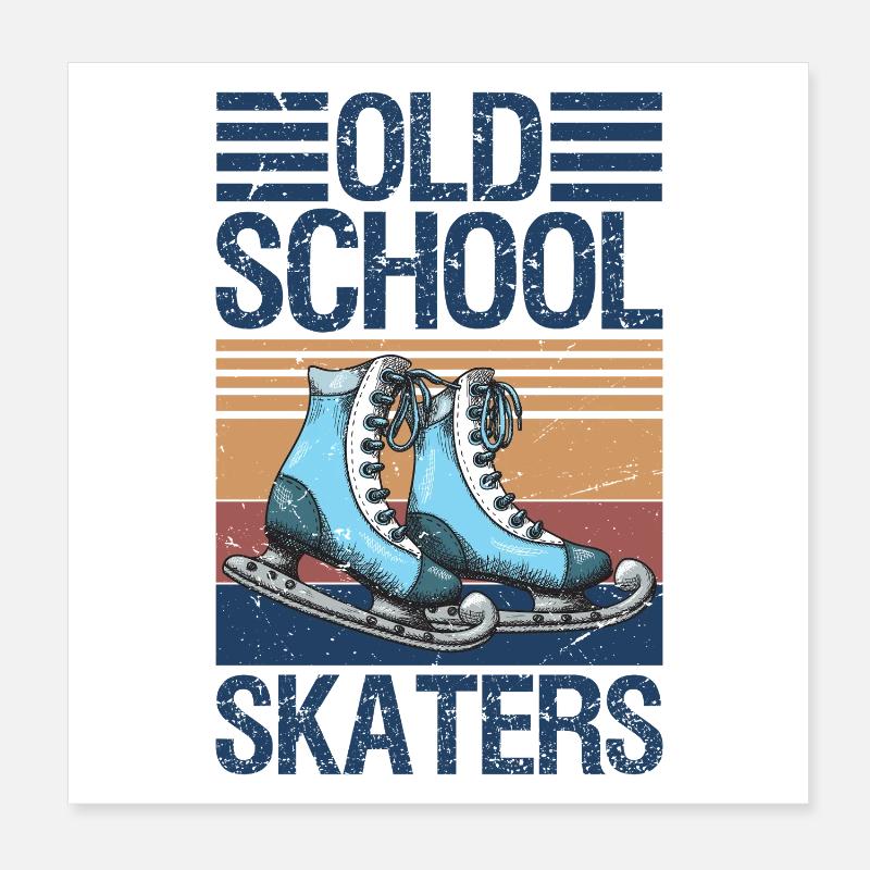 Old School Skaters Roller Skating Roller Derby Poster 20x20 cm
