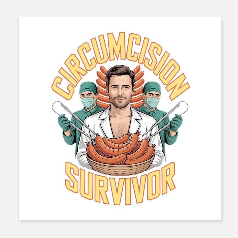 Survivant de la circoncision contrefaite inportable Poster 20 x 20 cm