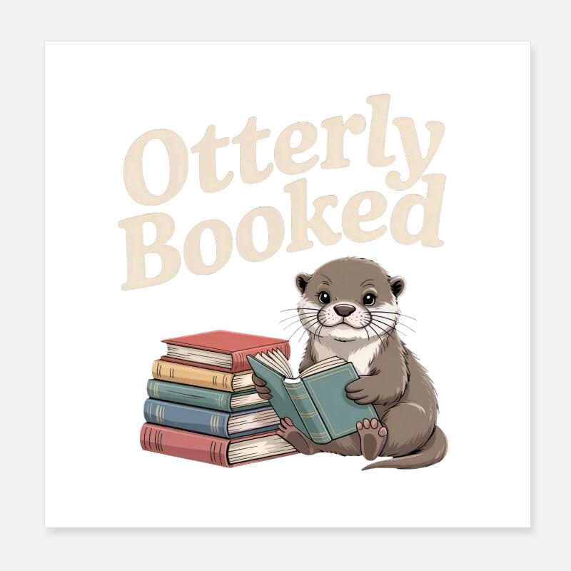 La Loutre Lectrice Poster 20 x 20 cm
