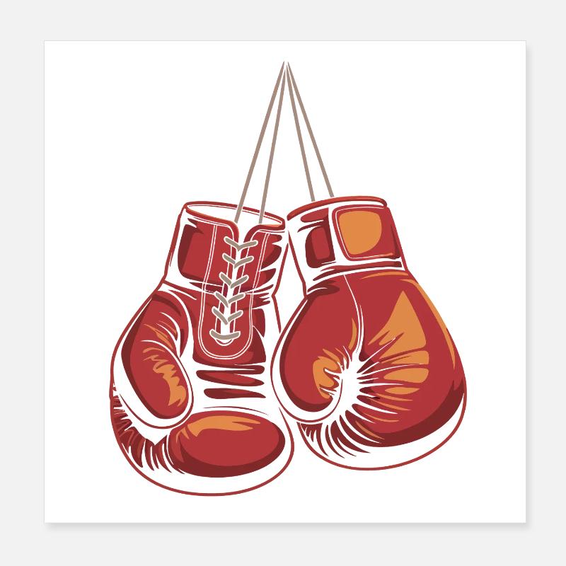Rote Boxhandschuhe Illustration Poster 20x20 cm