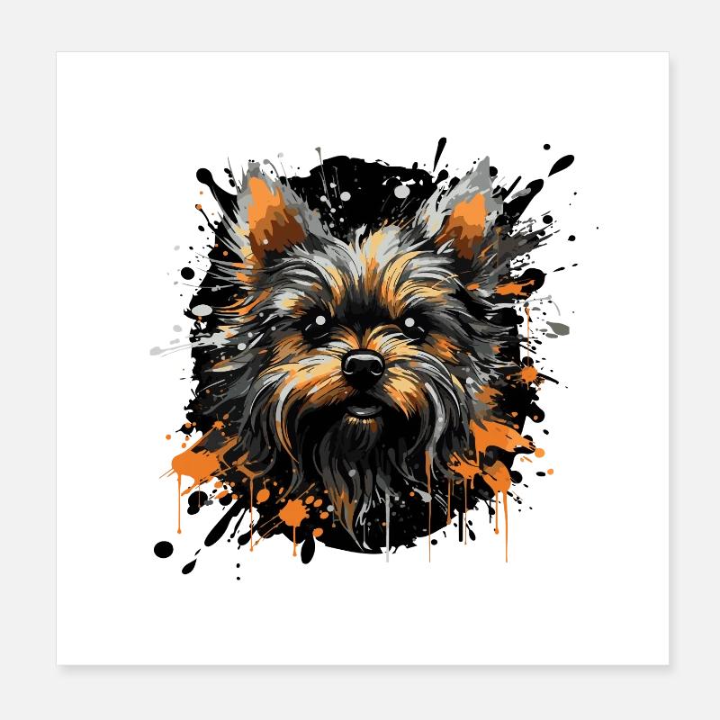 Yorkshire Terrier Splatter Poster 20x20 cm