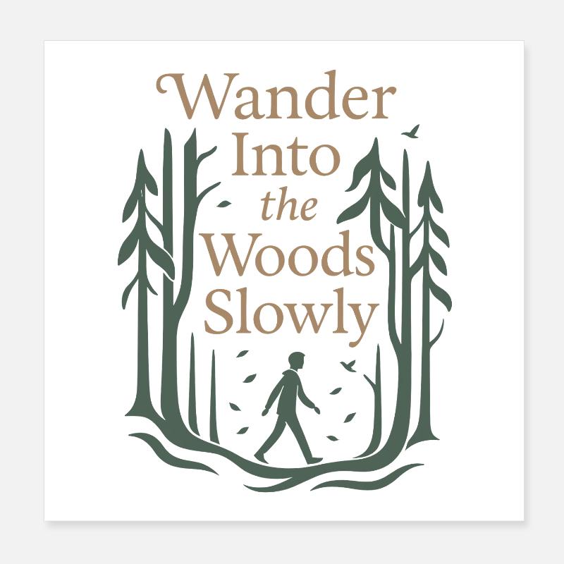 Forest Walk Overthinker Mental Reset Poster 8" x 8" (20x20 cm)