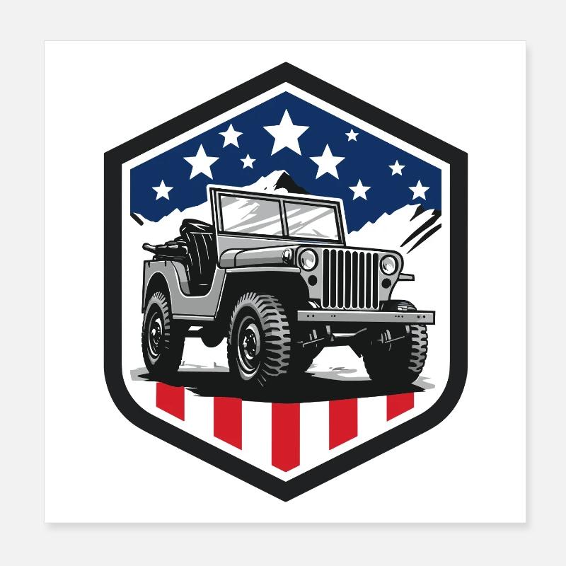 Willys-Overland-Jeep-USA Poster 8" x 8" (20x20 cm)