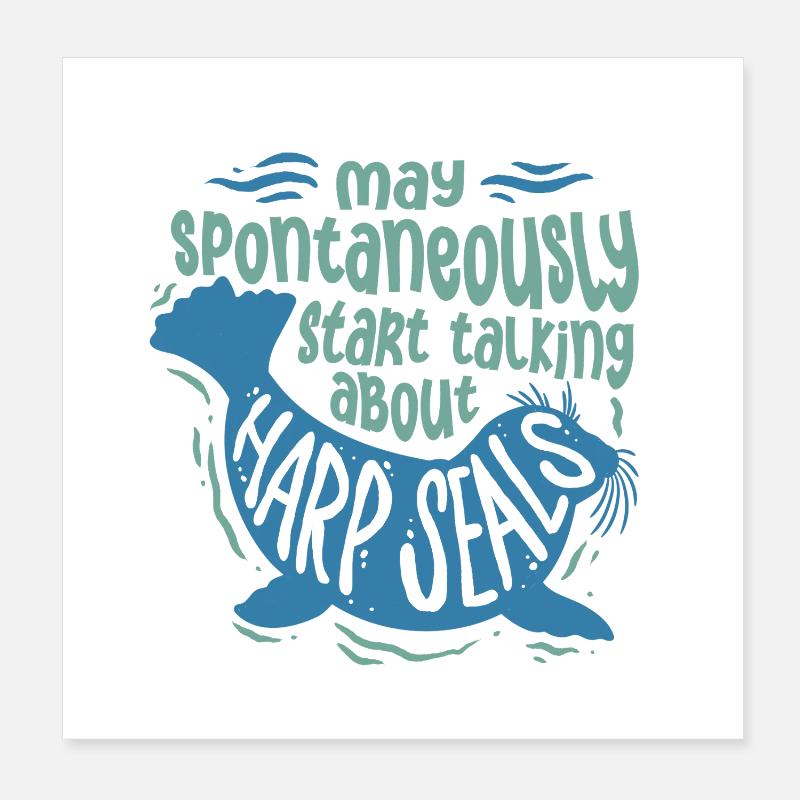 Sattelrobbe Robben Poster 20x20 cm