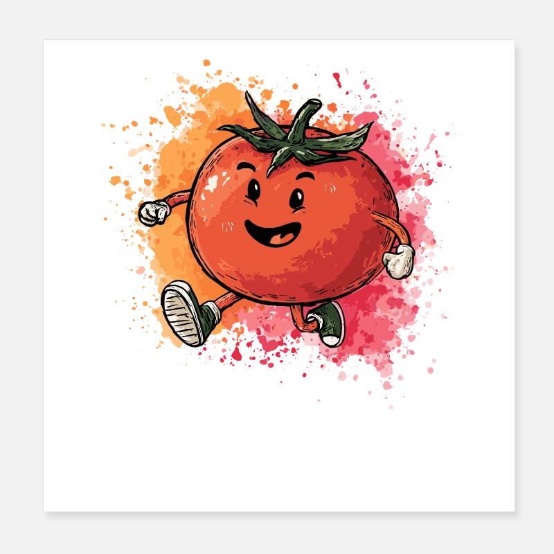 Tomate im Sprint Poster 20x20 cm