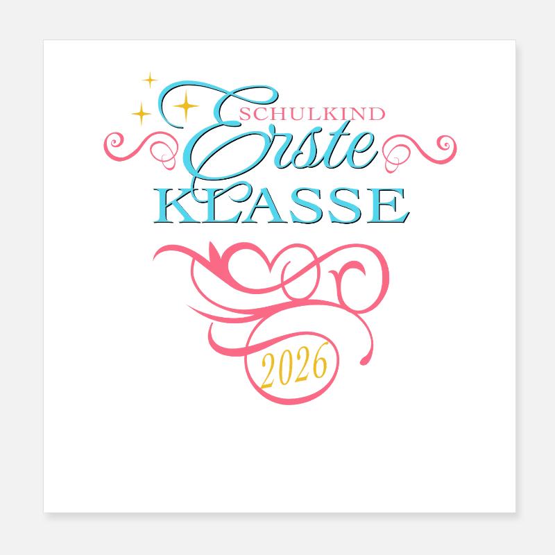 Schulkind 2026 - Einschulung - Erstklässler Poster 20x20 cm