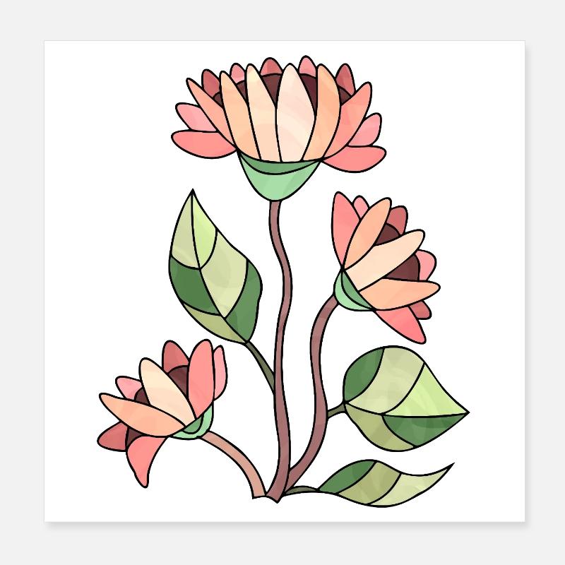 Blumen Poster 20x20 cm